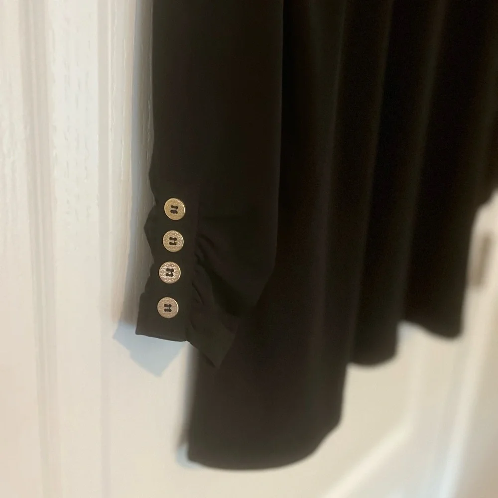 Lot 2 Susan Graver Open Front Cardigan - Black Taupe Tan, Size S